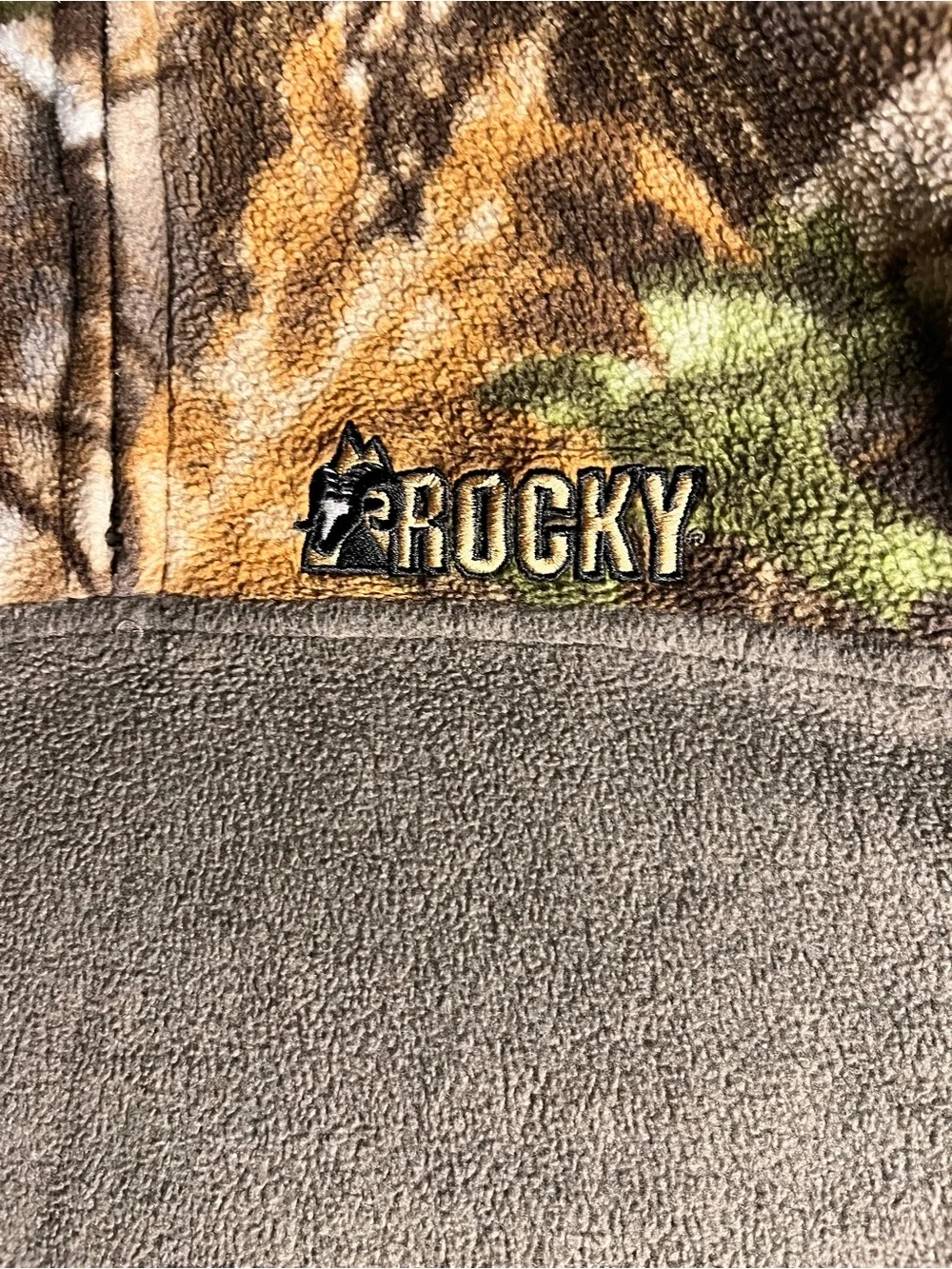 Rocky Camo Fleece 1/4 Zip Pullover Jacket Olive Green